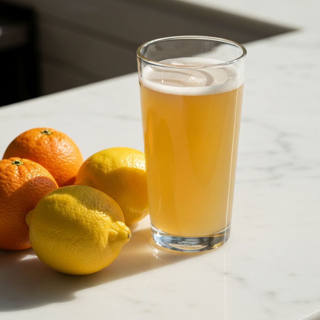 Bicchiere di birra agli agrumi con limoni di Amalfi